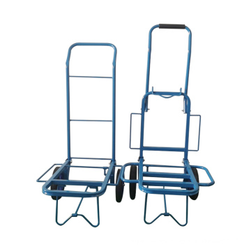 Load 120KG Hand Truck Cart Two Mute Rubber Wheels Portable Foldable Twice Hand Trolley